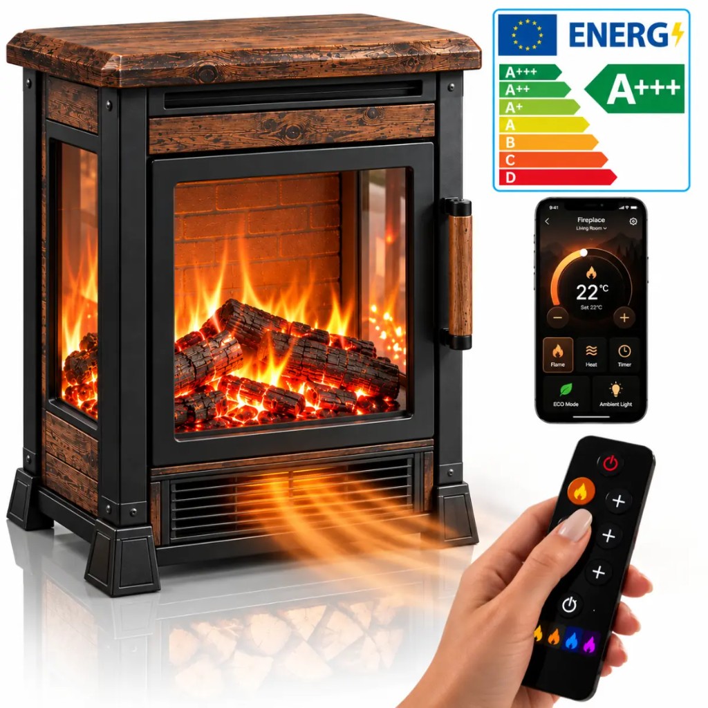 Thermora™ — elektrický krb s IR ovládačom, aplikácia WiFi a trieda A+++