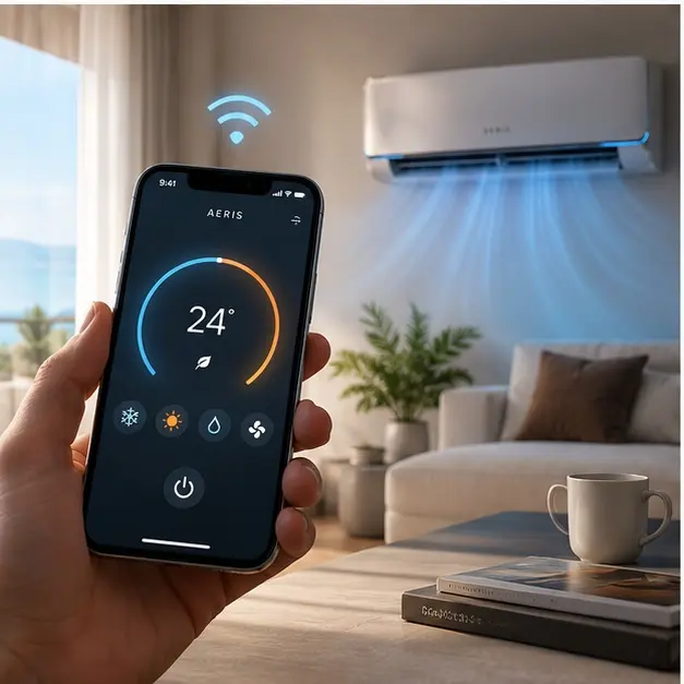Control AERIS prin smartphone și telecomandă