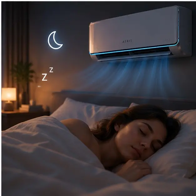 AERIS în modul de noapte în dormitor