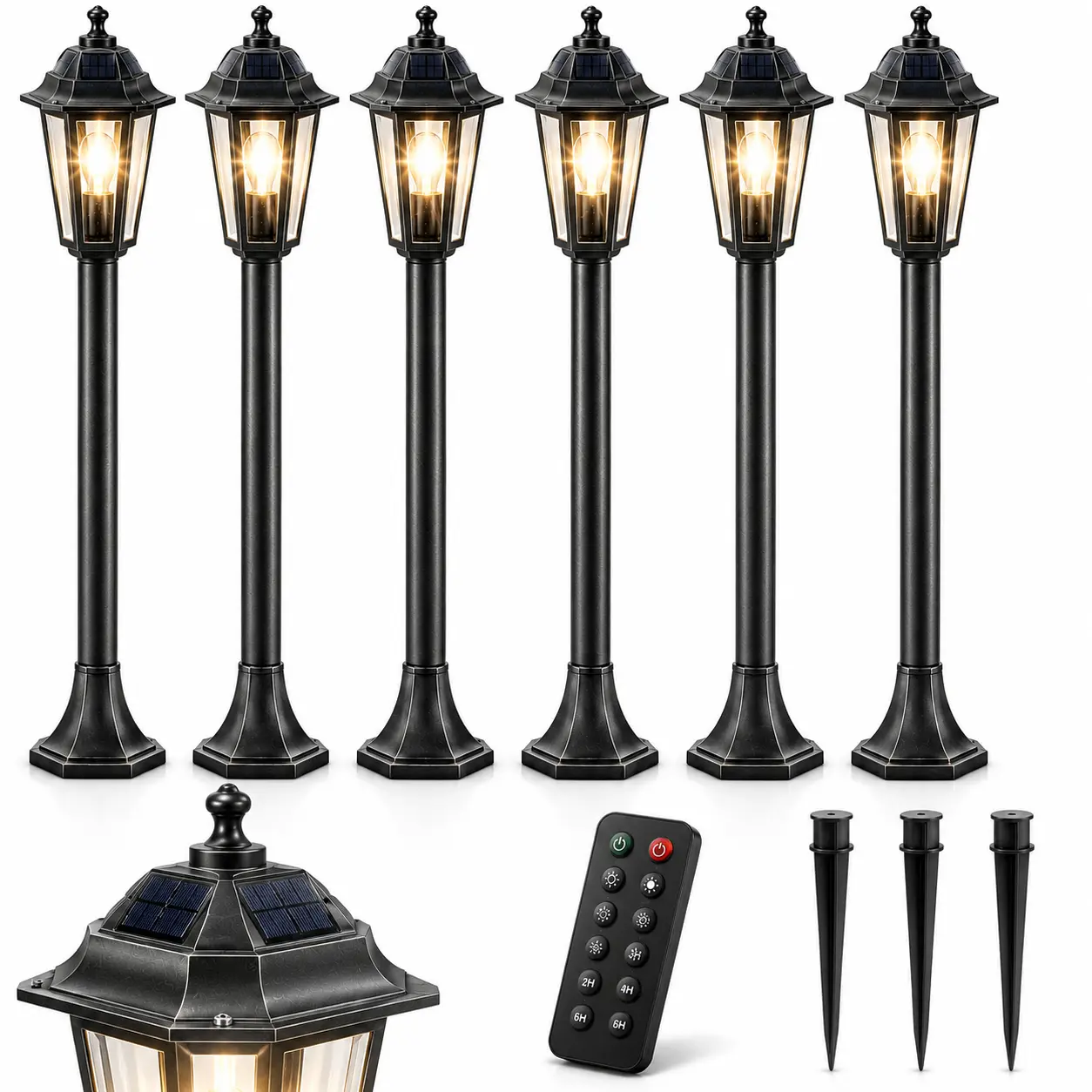 LUXORA Garden Pro 6 Kit mit sechs Solar-Gartenlaternen
